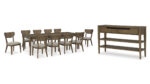ROANHOWE DINING TABLE WITH 10 CHAIRS AND A SERVER