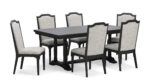 WELLTERN EXTENDABLE DINING SET WITH 6 CHAIRS