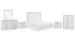CHALANNA BEDROOM SET ( BED + 2 NIGHT STANDS + MIRRORED DRESSER + CHEST OF DRAWERS )