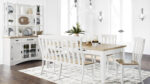 ASHBRYN DINING SET WITH 6 CHAIRS, A HUTCH AND A SERVER