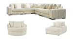 LINDYN SECTIONAL SOFA SET WITH OTTOMAN & SWIVEL CHAIR