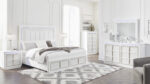 CHALANNA BEDROOM SET ( BED + 2 NIGHT STANDS + MIRRORED DRESSER + CHEST OF DRAWERS ) - Image 4