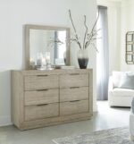 HENNINGTON BEDROOM SET ( BED + 2 NIGHT STANDS + MIRRORED DRESSERS + CHEST OF DRAWERS )