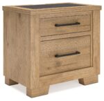 GALLIDEN BEDROOM SET ( BED + 2 NIGHT STANDS + MIRRORED DRESSER + CHEST OF DRAWERS )