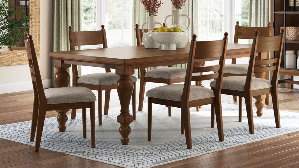 CHADWORTH RECTANGULAR DINING SET WITH 6 CHAIRS