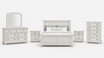 ROBBINSDALE BEDROOM SET ( BED + 2 NIGHT STANDS + MIRRORED DRESSER + CHEST OF DRAWERS )