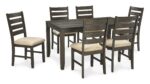 ROKANE DINING ROOM TABLE SET 6PAX (ASH)