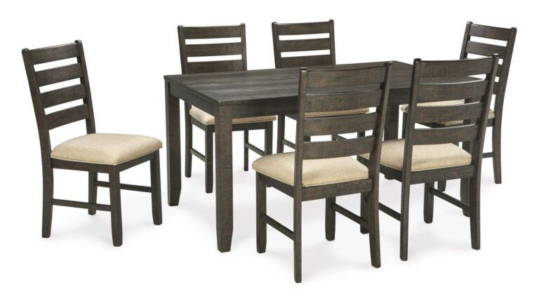 ROKANE DINING ROOM TABLE SET 6PAX (ASH)