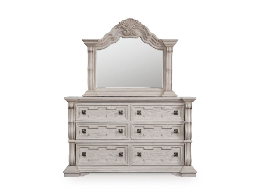 ANDONHALL BEDROOM SET ( BED + 3 NIGHT DRAWERS + MIRRORED DRESSER +CHEST OF DRAWERS)