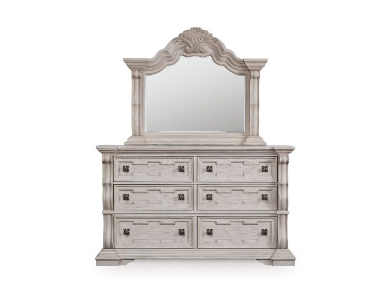 ANDONHALL BEDROOM SET ( BED + 3 NIGHT DRAWERS + MIRRORED DRESSER +CHEST OF DRAWERS)