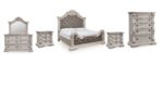 ANDONHALL BEDROOM SET ( BED + 3 NIGHT DRAWERS + MIRRORED DRESSER +CHEST OF DRAWERS)