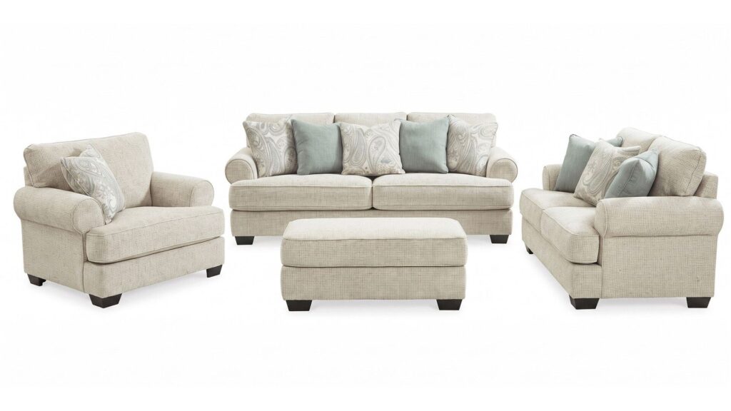 MONAGHAN SOFA SET WITH OTTOMAN