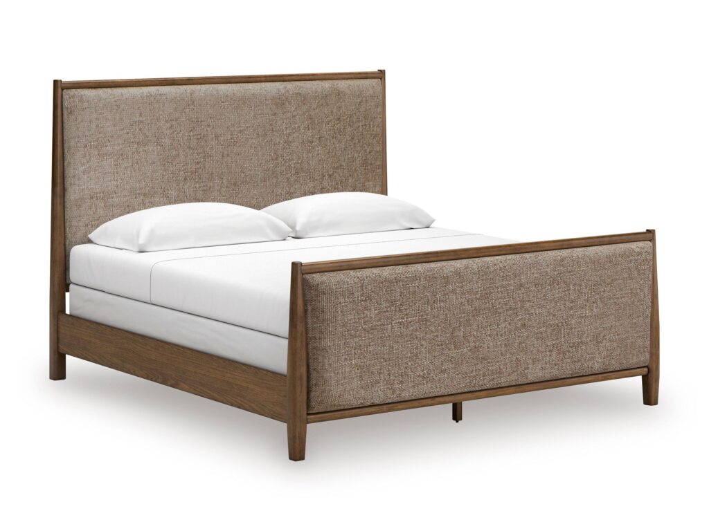 ROANHOWE BEDROOM SET (BED + 2 NIGHT STANDS +MIRRORED DRESSER +CHEST OF DRAWERS )