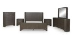 NEO BEDROOM SET ( BED + 2 NIGHT DRAWERS + MIRRORED DRESSERS + CHEST OF DRAWERS)