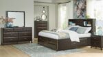 VANMORE BEDROOM SET ( BED + 2 NIGHT STANDS +MIRRORED DRESSER +CHEST OF DRAWERS)