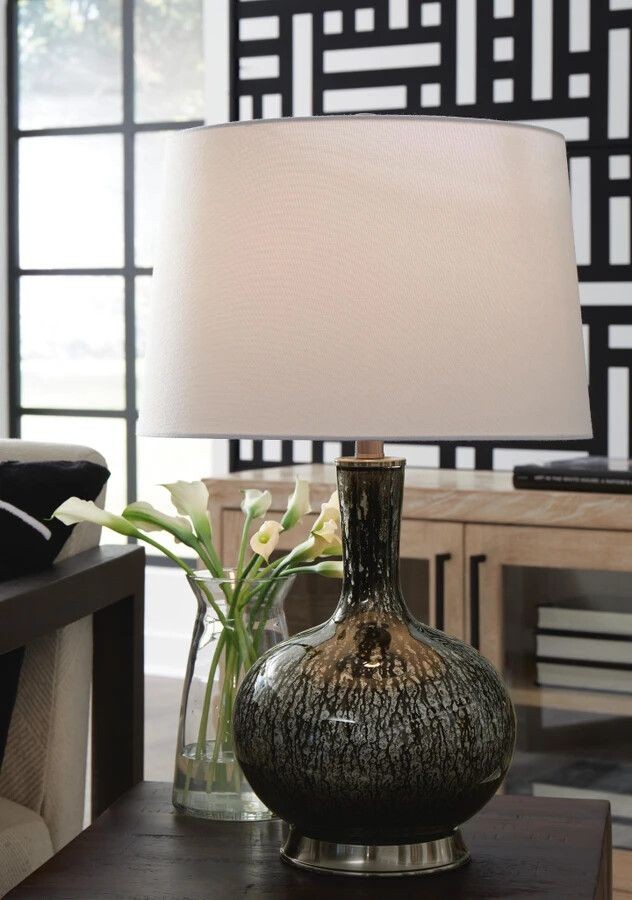 L430844 GLASS LAMP SET TENSLOW (ASH)