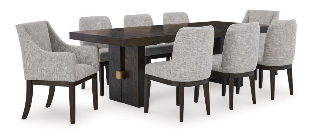 BURKHAUS DINING SUITE WITH 6 CHAIRS AND A SERVER
