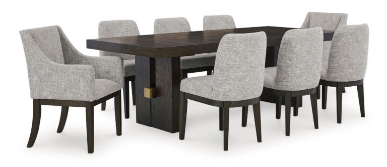 BURKHAUS DINING SUITE WITH 6 CHAIRS AND A SERVER