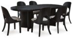 ROWANBECK DINING SET WITH 6 CHAIRS AND A SERVER