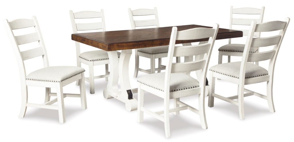 VALEBECK DINING SET WITH 6 CHAIRS