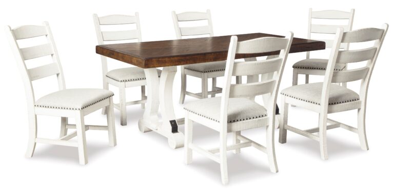 VALEBECK DINING SET WITH 6 CHAIRS