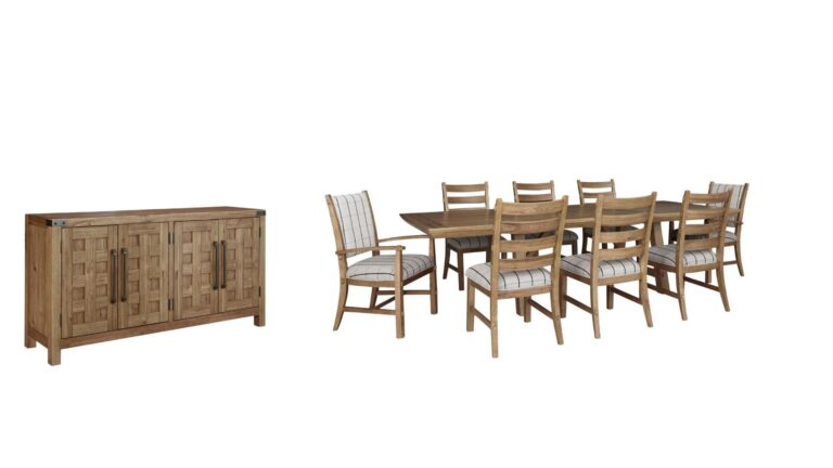 RIDGESTER DINING SET WITH 8 CHAIRS AND A SERVER