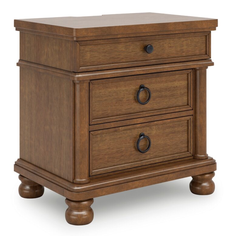 CHADWORTH BEDROOM SET( BED + 2 NIGHT STANDS+ MIRRORED DRESSER +CHEST OF DRAWERS)